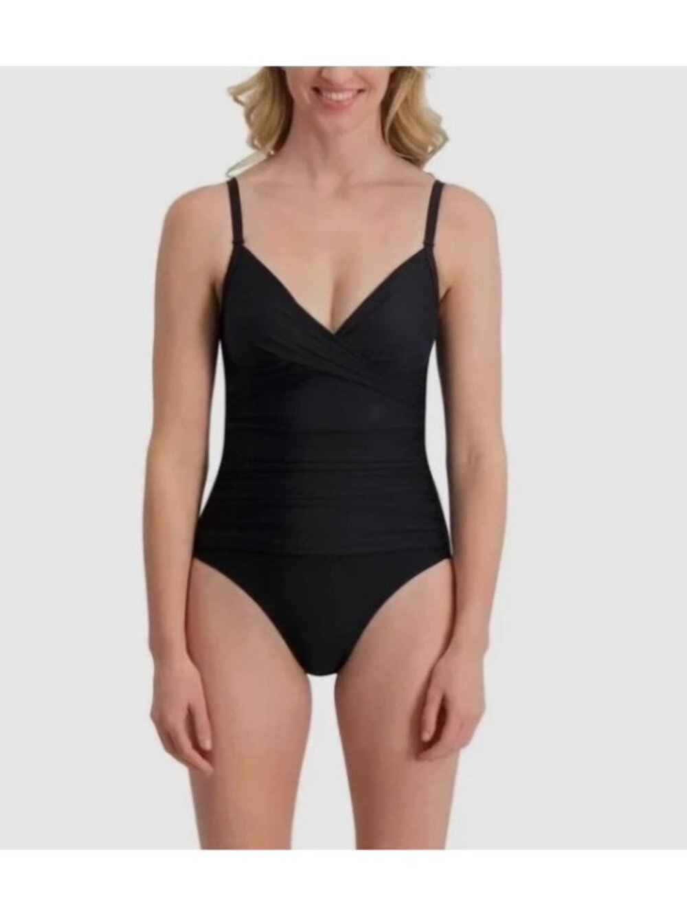 Dkny Women's One-Piece Swimsuit With Tummy Compression-Black-Size Small-NWT